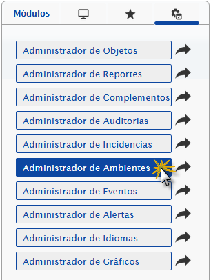 Opción 'Administrador de Ambientes' 