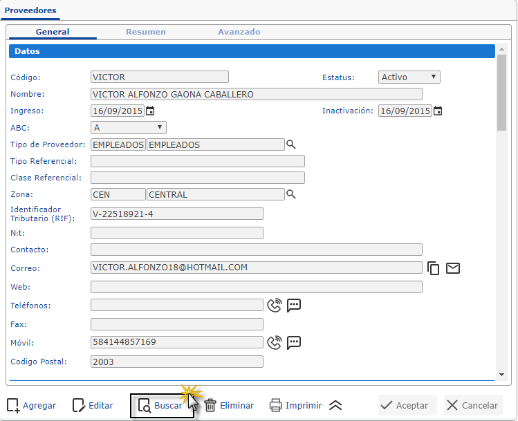 Buscando al Proveedor