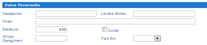 Sección Datos Personales del expediente