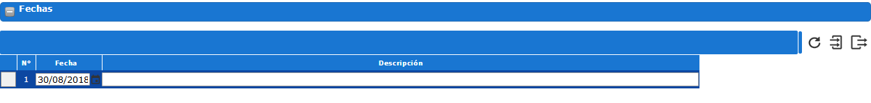 Sección Fechas del expediente