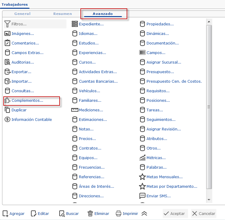 ficha avanzado en trabajadores