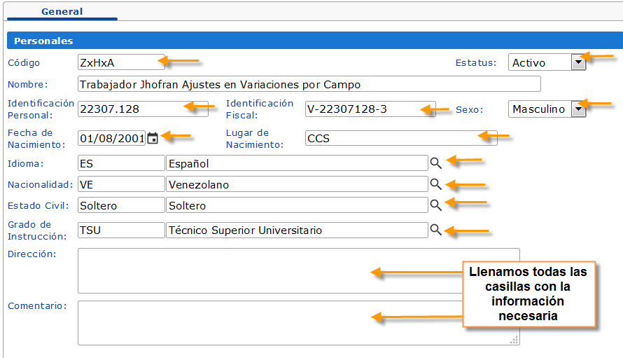 Modificar un Trabajador