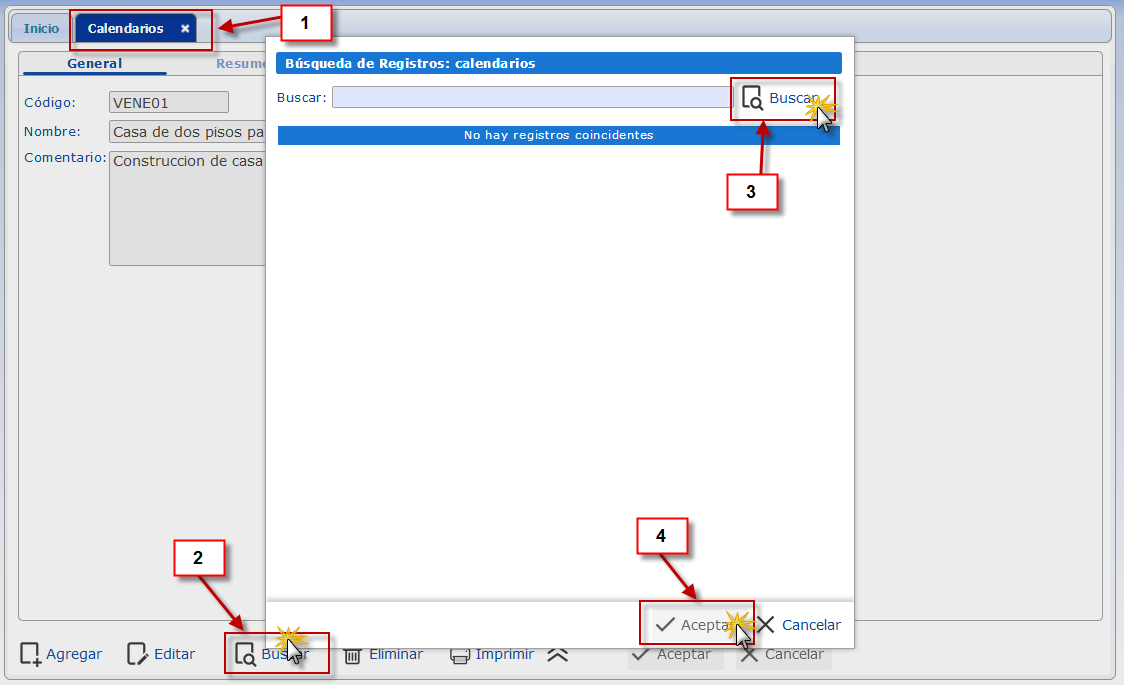 Buscar un calendario