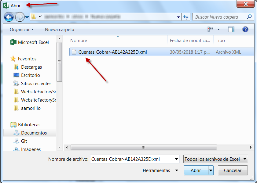 Abriendo Formato desde Excel