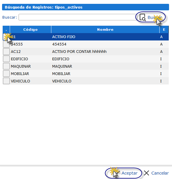 Crear un tipo de activo fijo de Diarios