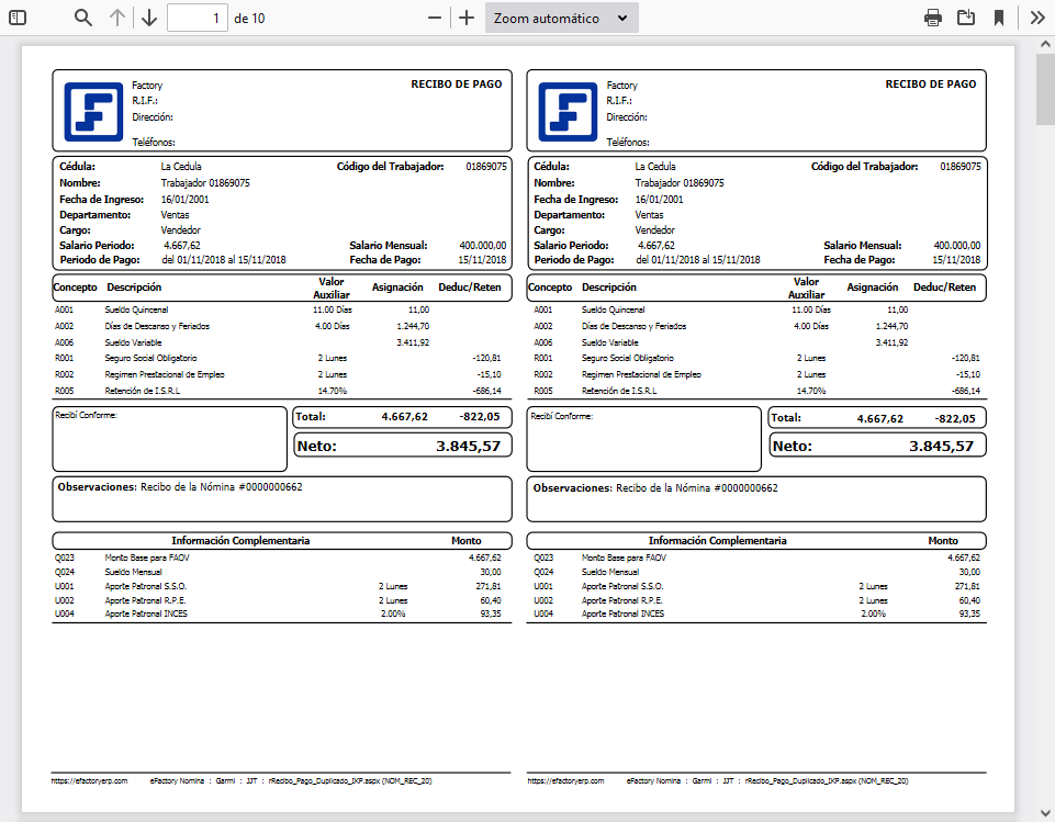 Formatos de Recibos de Pago con Duplicado (IKP)