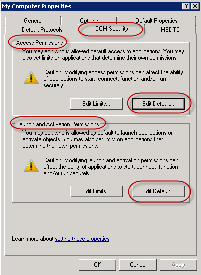 Propiedades de mi Computador - Component Services