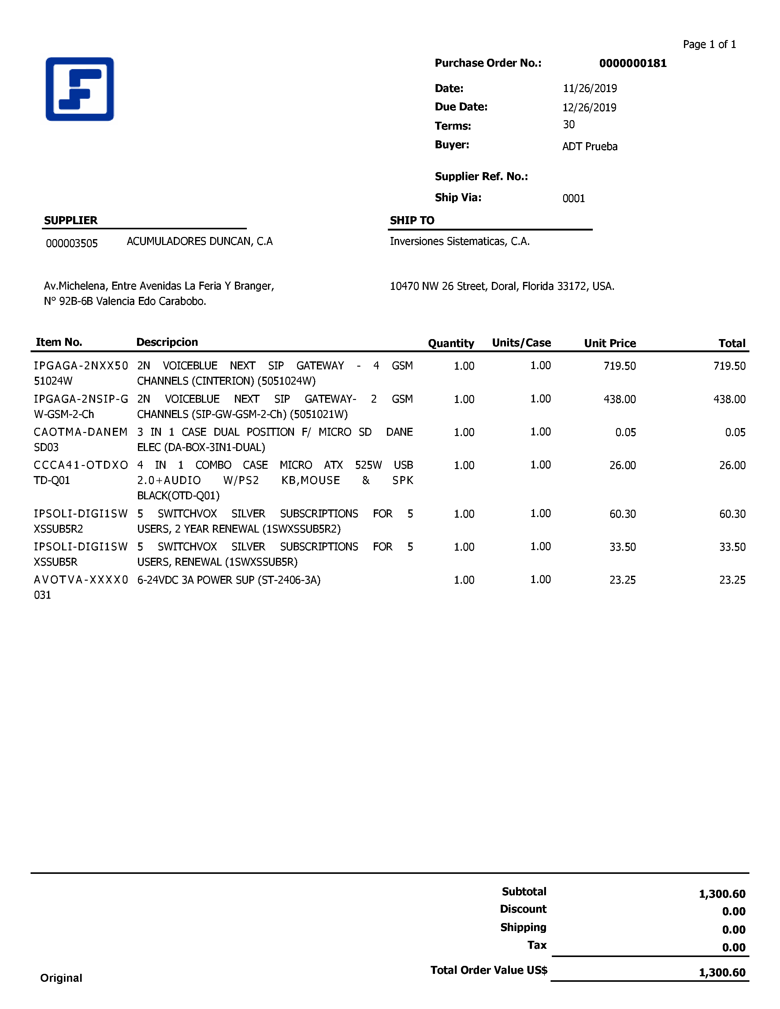 Órdenes de Compras