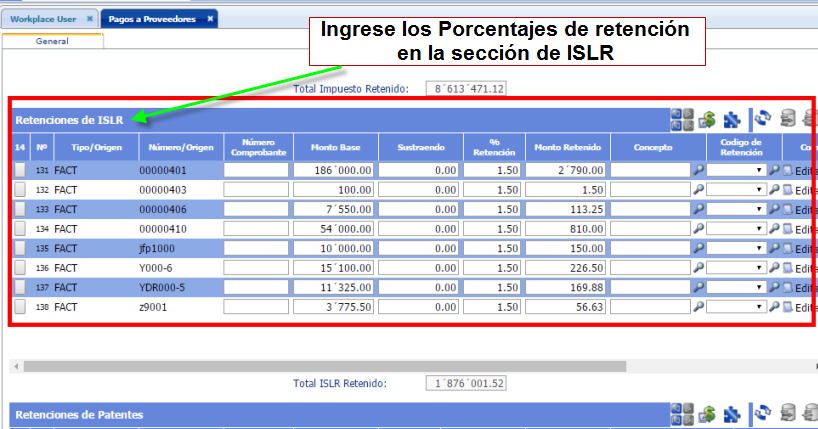 Retenciones - Pago a un proveedor