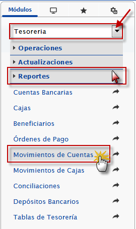 primer paso para emitir el estado de cuenta de un banco en efactory.