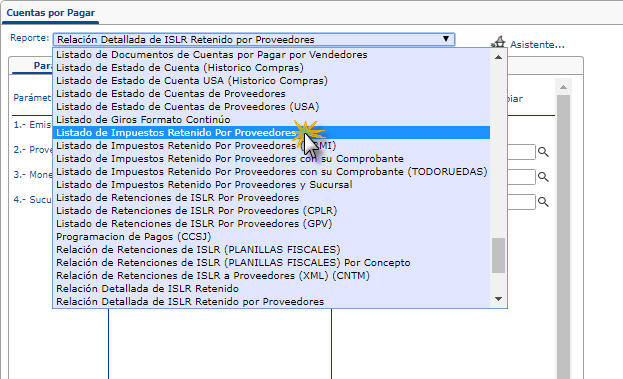 Listado de Impuestos Retenidos por Proveedores