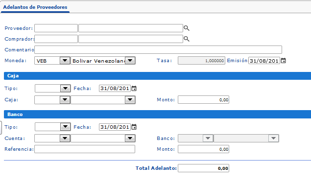 Adelantos de Proveedores
