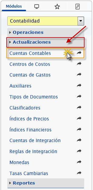 Ingresando a Cuentas Contables