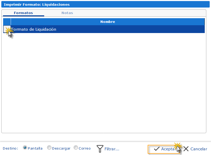 Panel de Formatos