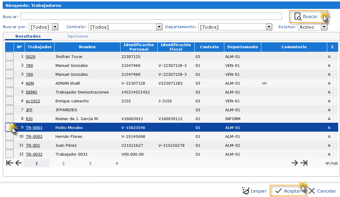 Seleccionar Buscar