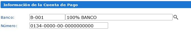 Información de la cuenta de pago