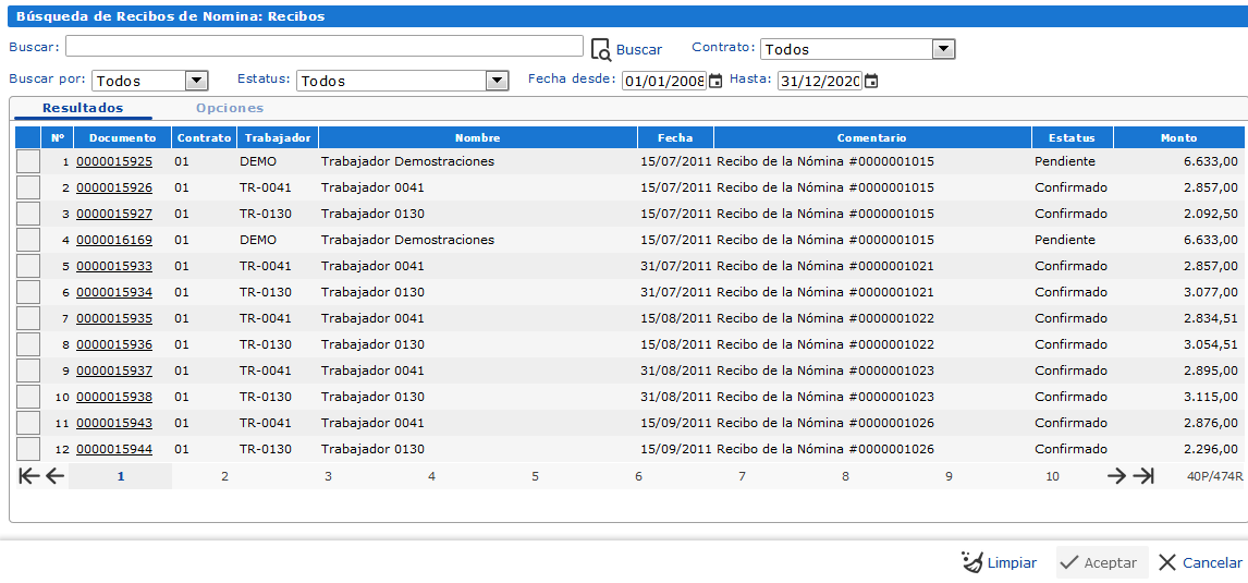 Buscando el recibo de nómina - 2