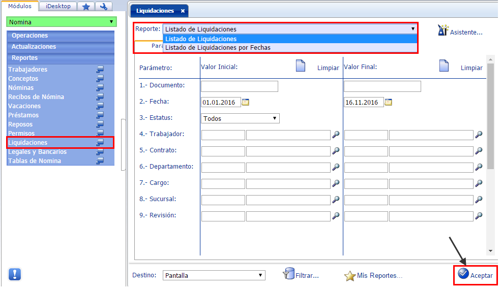 Reportes - Liquidaciones