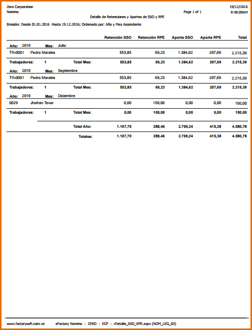 Reporte: Detalle de Retenciones y Aportes de SSO y RPE