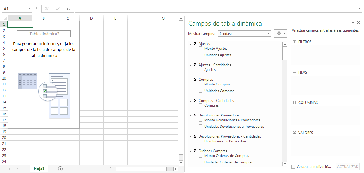 Vista Inicial Tabla Dinámica