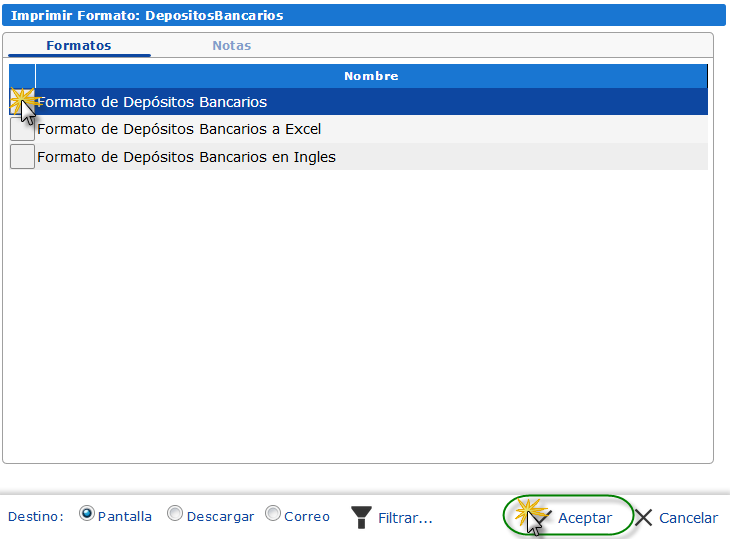 Lista de Formatos