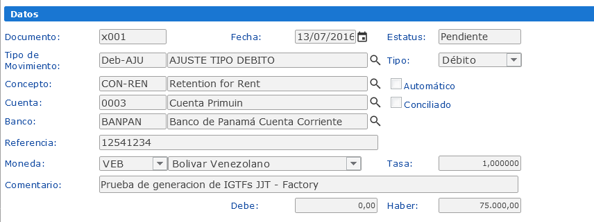 Sección Datos