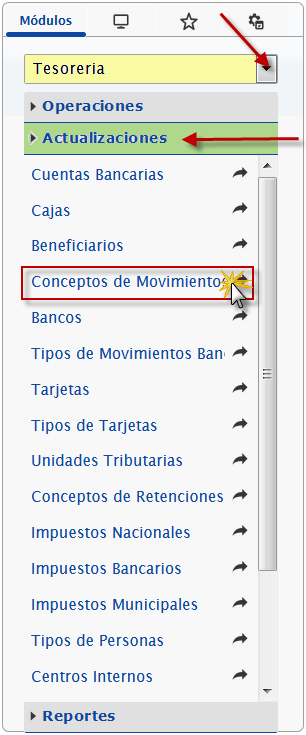 Seleccionar Conceptos de Movimientos