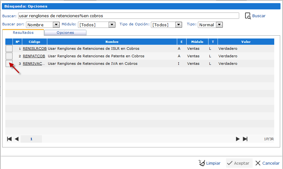 Ingresando a ventana Retención de IVA