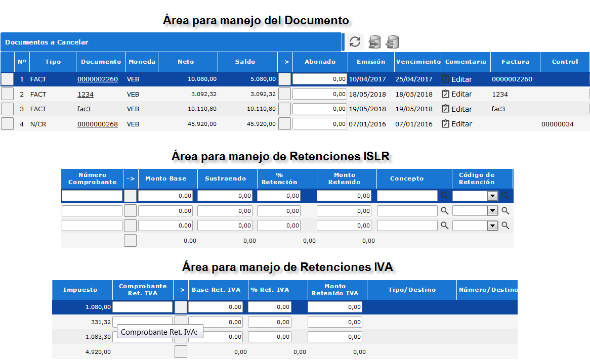 Documentos a Cancelar