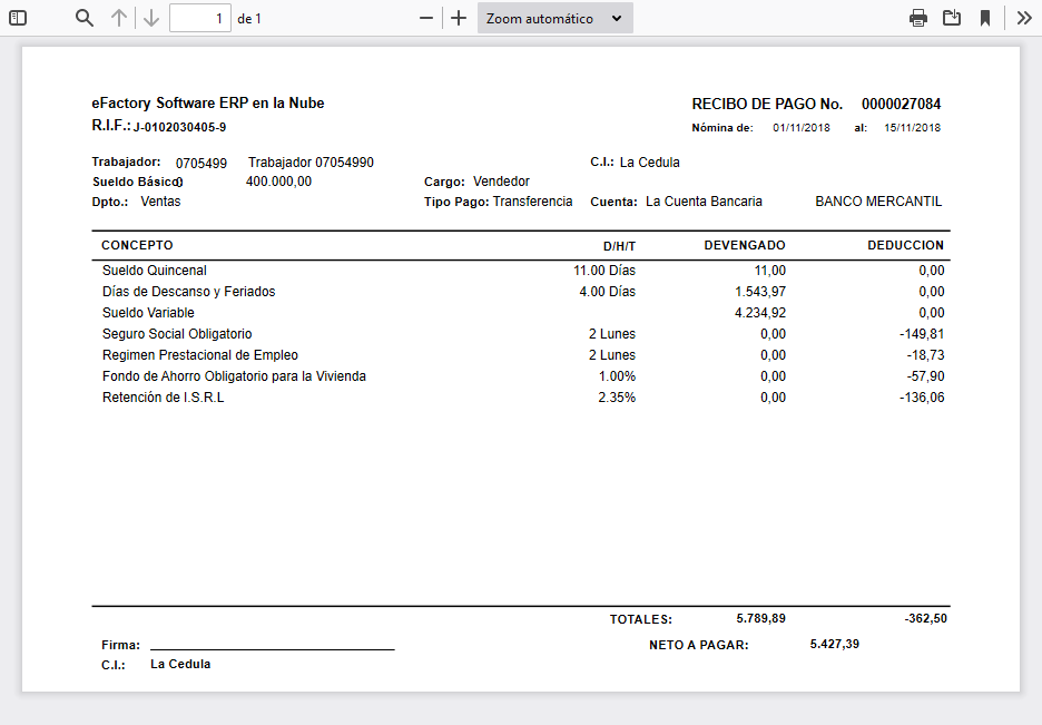 Formato de Recibo de Pago (CPLR)