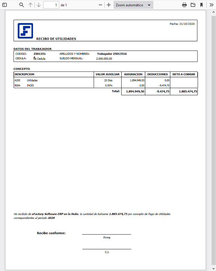 Formato de Recibo de Utilidades (CPLR)