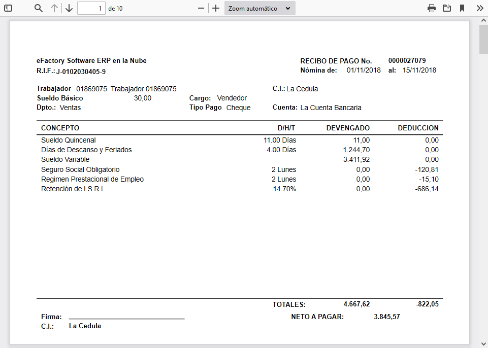 Listado de Recibos de Pago (CPLR)