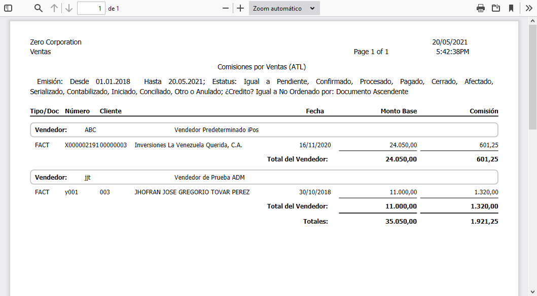 Reporte Comisiones por Ventas (ATL)