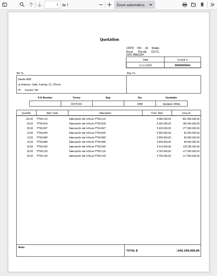 Formato de Cotizaciones a Clientes (SAE)