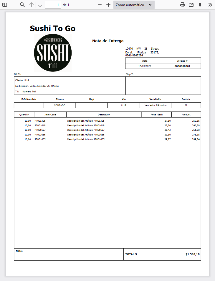 Formato de Nota de Entrega (SSTG)