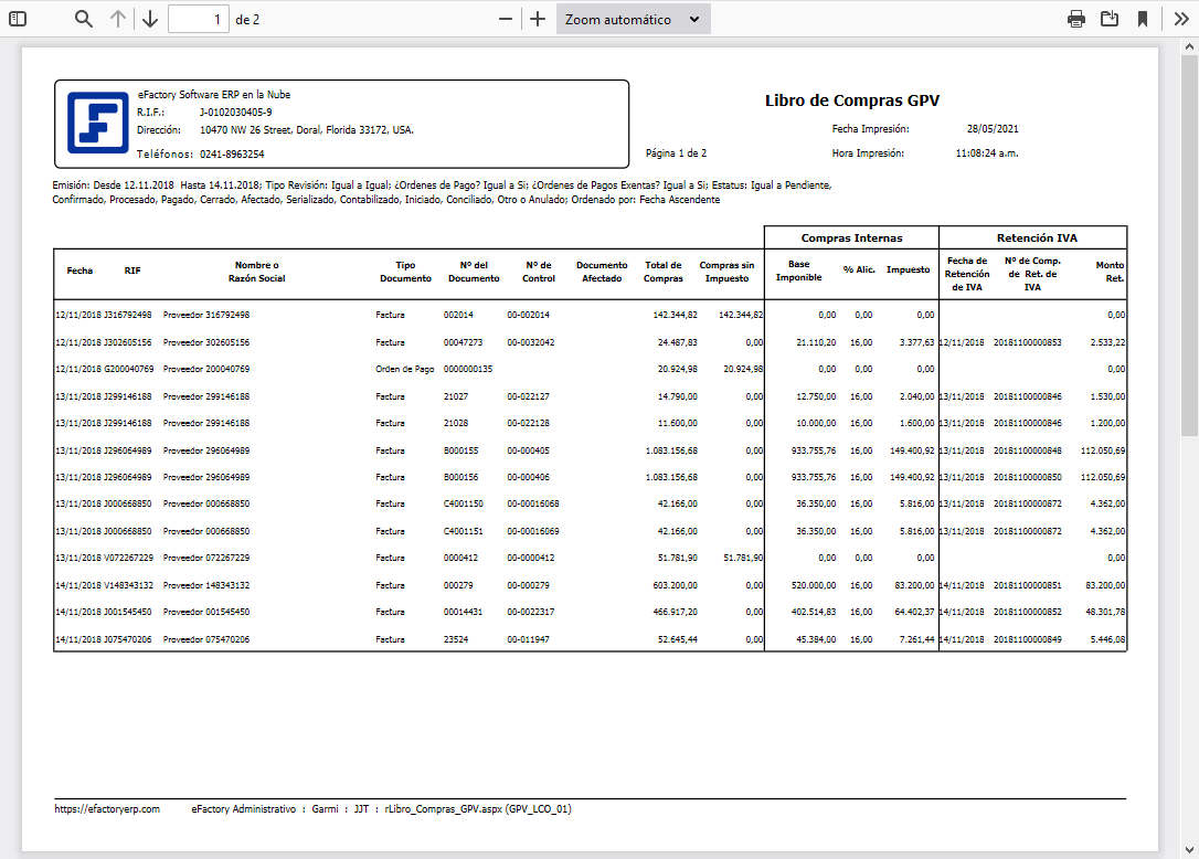 Libro de Compras GPV