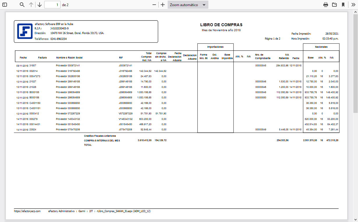 Libro de Compras SAKAN II