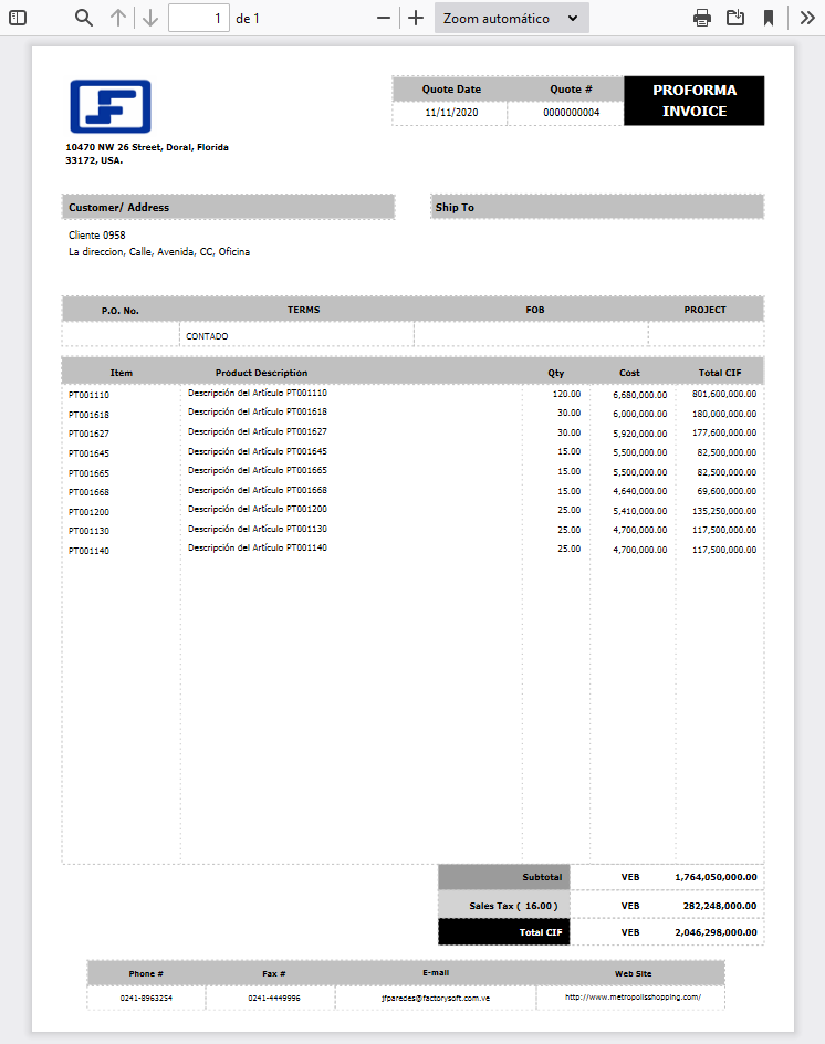 Proforma Invoice 2