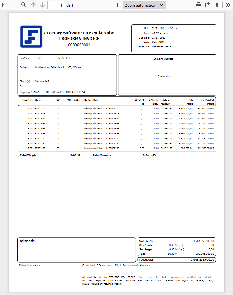 Proforma Invoice